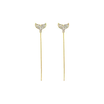 ERXI 925 Silver Needles Drop Earrings Women's