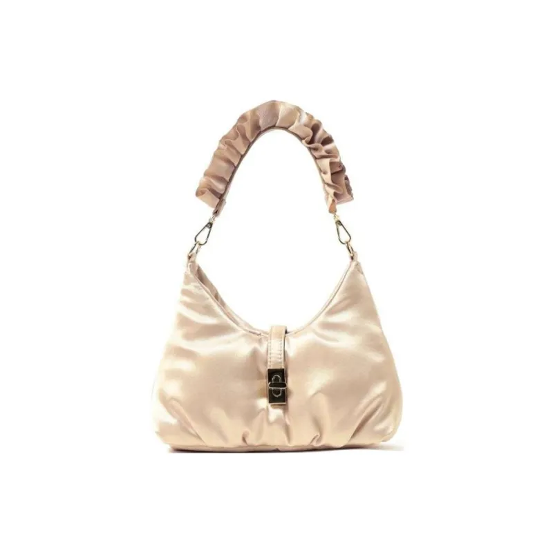 Beams Polyester One Shoulder Handbag Women's Black/Gold-5