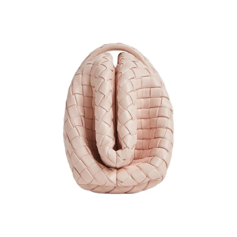 Bottega Veneta Sheepskin One Shoulder Crossbody Clutches Small Size Women's Carved Pink-2
