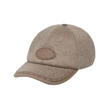 FENDI Wool Polyamide Leather Calfskin Cotton Fibers Baseball Caps Women's Gray