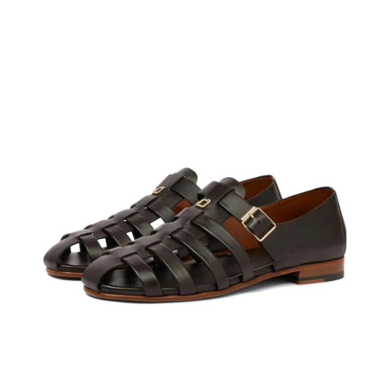 Malone Souliers Roman Sandals Men's Black-2