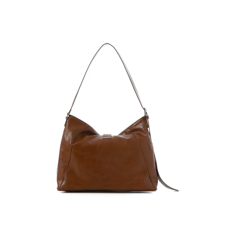 SQUARE Line Artificial Leather Casual HOBO Shoulder Bag Medium Size Women's-8