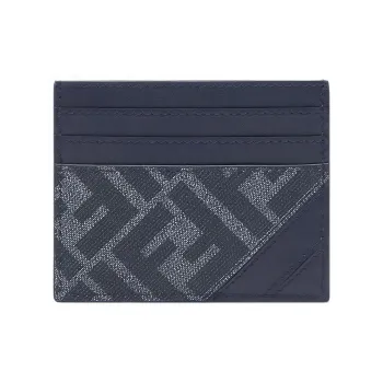 FENDI Canvas With Leather Card Holder Regular Men's Blue