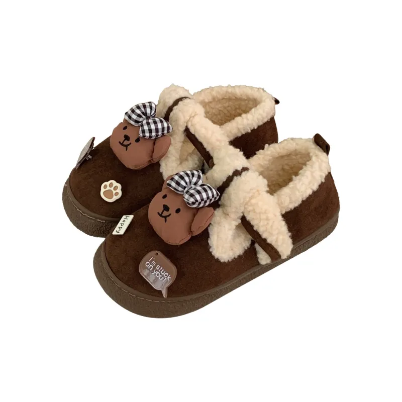 SHIGUDE Cotton Slippers Women's Dark Coffee-17