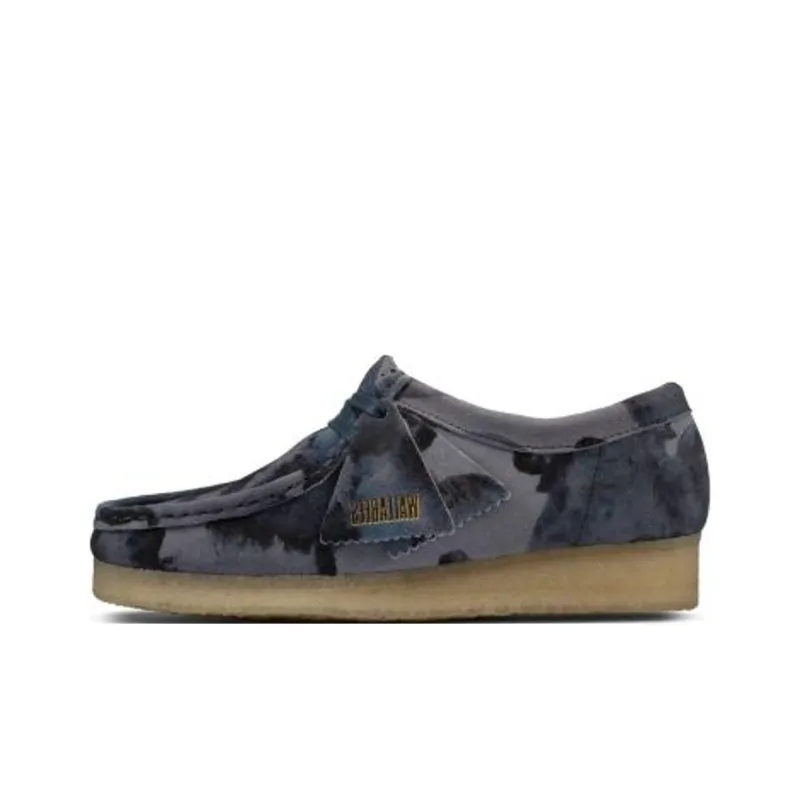 Clarks Wallabee Anti Slip Wear Resistant Low Top Casual Shoes Women's Blue-0