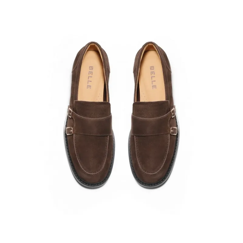 BELLE Loafers Women's Black, Red Brown-12