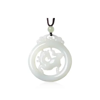 BYTHERE Hetian Jade Necklaces Pale Greenish White Jade Unisex