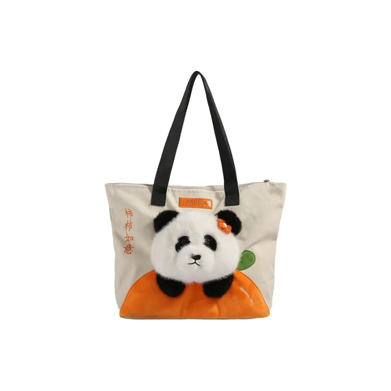 Kaka Tree Nylon Shoulder Bag, Crossbody Bag, Handbag Unisex Orange/Green-0