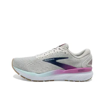 Brooks Anti Slip Wear Resistant Low Top Casual Running Shoes Women's White Gray