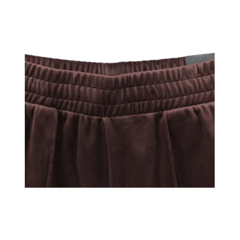Adidas Knitted Sports Pants Women's Dark Gray Brown-5