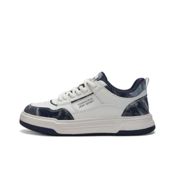 JEEP SPIRIT Skateboard Shoes Men Low Top Polar White