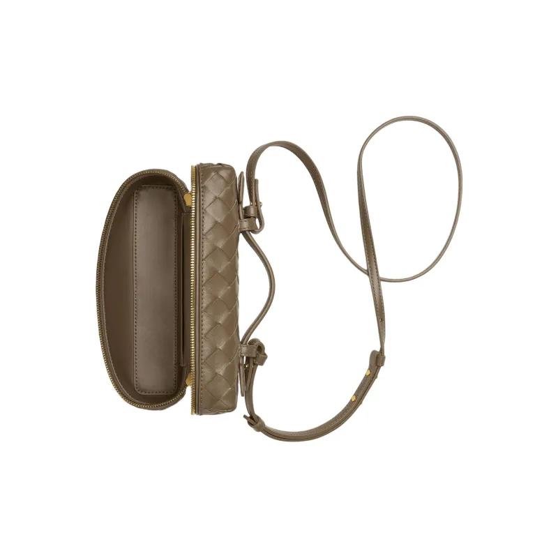 Bottega Veneta Calfskin Makeup Bag Women's Light Pinecone-1