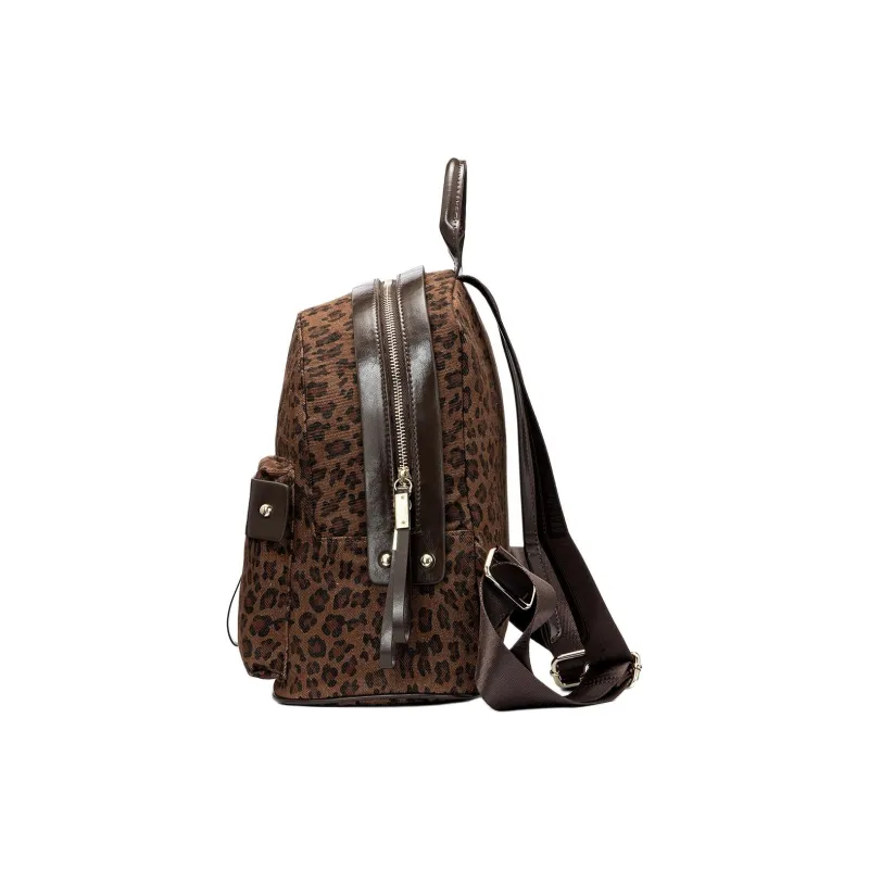 ROBERTA DI CAMERINO Fabric Backpack Regular Women's Leopard Brown-2