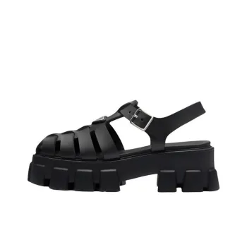 PRADA Monolith Foam Rubber 55mm Sandals Black Women's