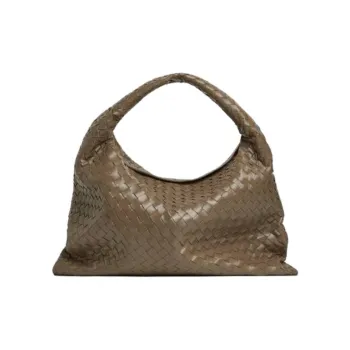 Bottega Veneta Calfskin One Shoulder Handbags Large Size Women's Pinecone Brown