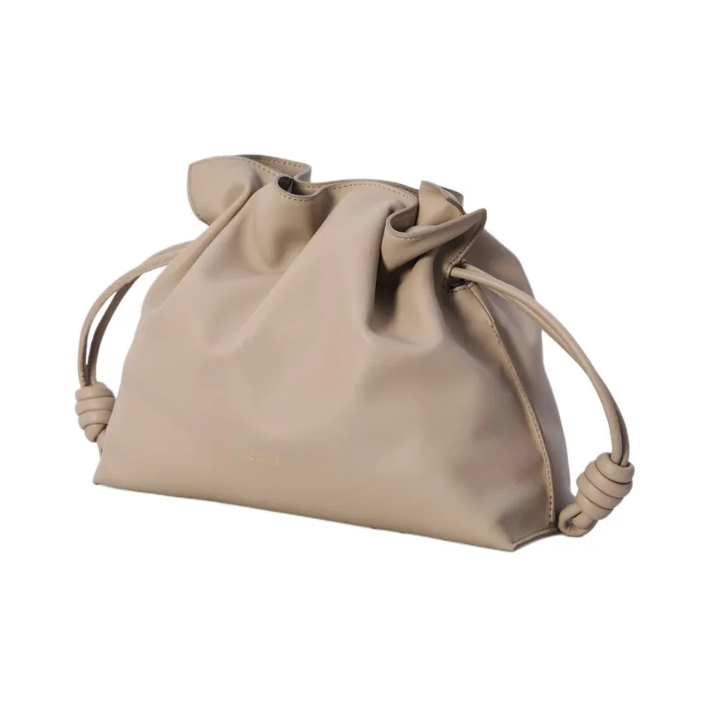 LOEWE Flamenco Napa Calf Leather Clutch Medium Size Women's Sand-1