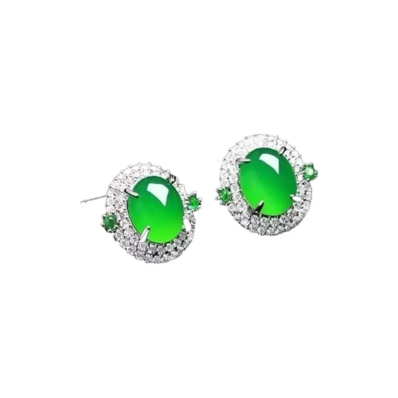 JUNWEN Chalcedony Stud Earrings Unisex-0