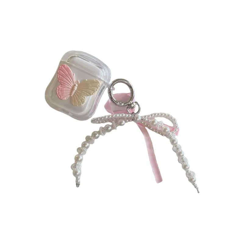 Baohuguang Compatible With AirPods 2/Pro/3 TPU Ins Girlish Heart Gradient Butterfly Fully Enclosed Headphone Cases-0