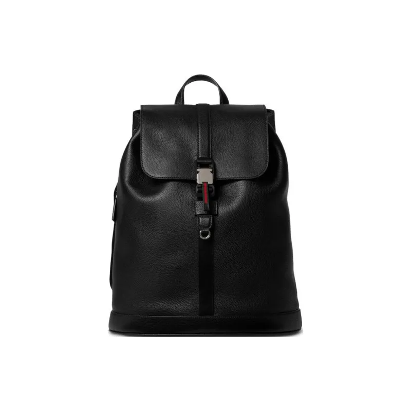 GUCCI Grained Soft Leather Backpack Large Size Men's Black-0