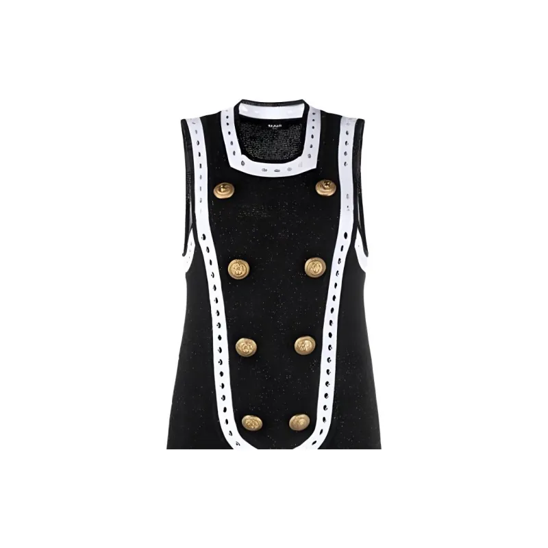 BALMAIN Sleeveless Dress Women's Black-5