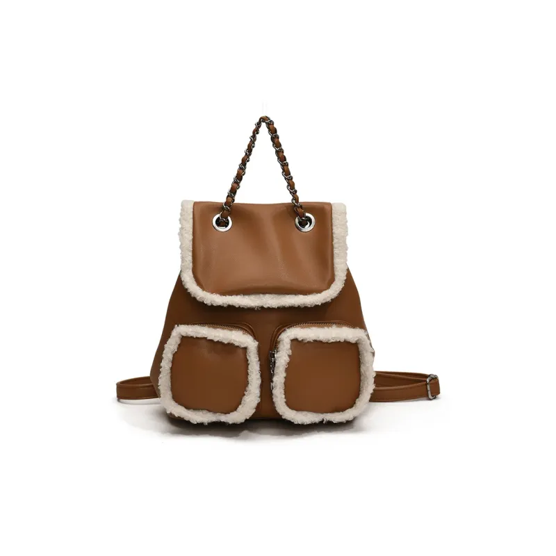 RUIPAI PU Backpack Regular Women's Brown/Coffee/Black-1