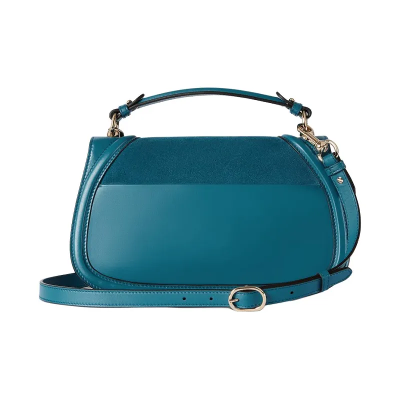GUCCI Blondie Suede Shoulder Bag Crossbody Bag Handbag Medium Size Women's Blue-3