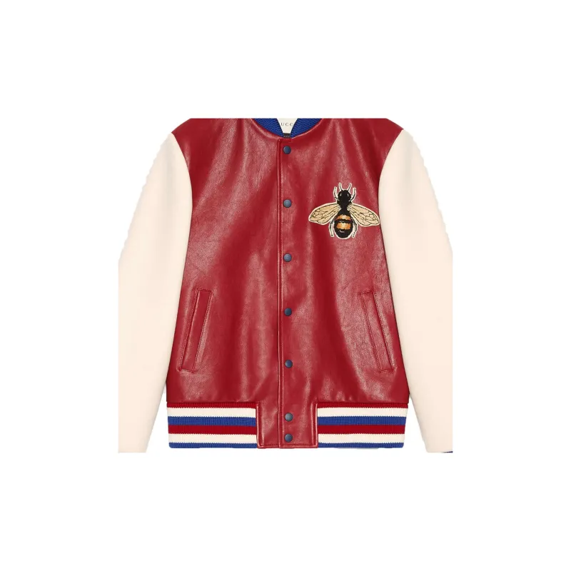 GUCCI Leather Jackets Men Red-3
