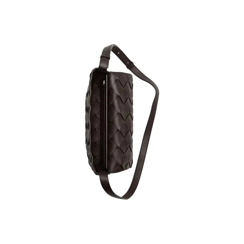 Bottega Veneta Calfskin Crossbody Bag Men's Dark Brown-3