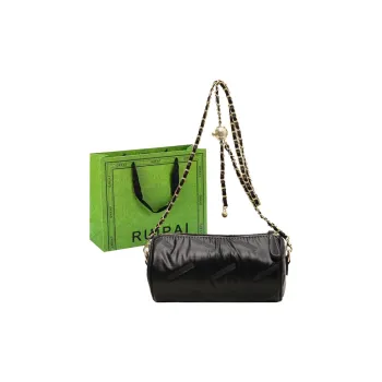 RUIPAI PU Cylinder Bag Shoulder Bag Women's Black/Ecru/Champagne/Silver