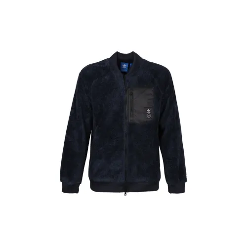 Adidas Originals Velvet-feel Coat Men's Blue