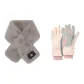 Gray Scarf+Pink Glove