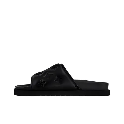 LOUIS VUITTON Miami Slide Slippers Men's Black