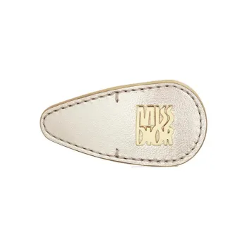 DIOR Cow Leather Stainless Steel Zinc Alloy Metal Hair Clips Women's Light Gold
