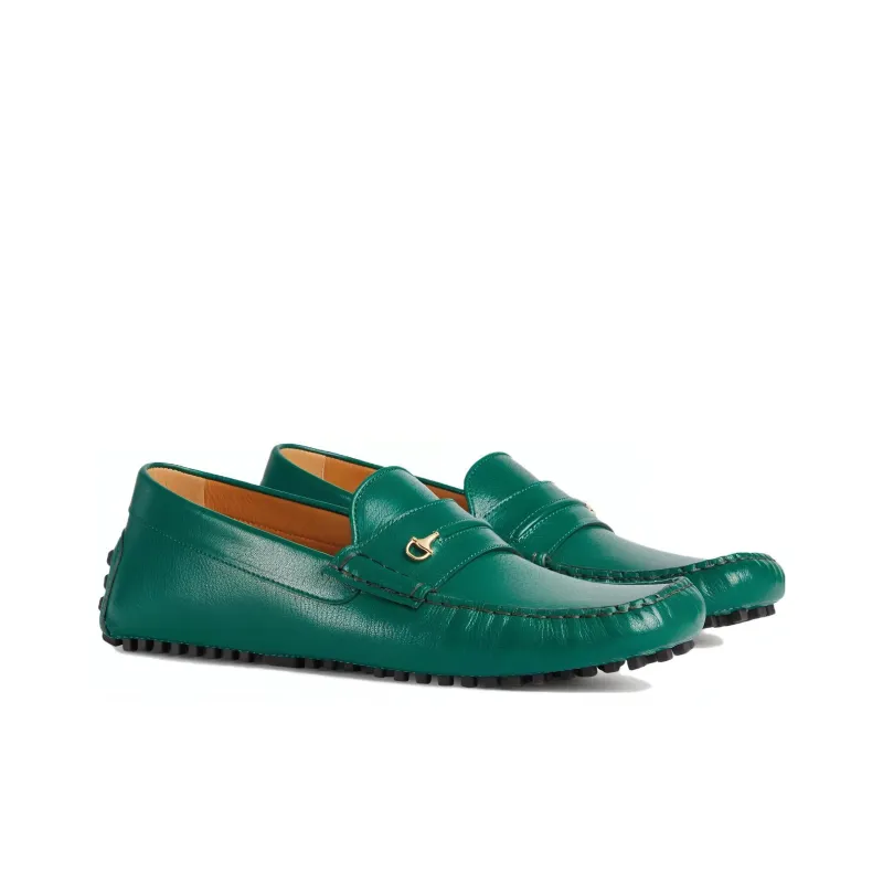 GUCCI Driver Loafer 'Horsebit Green'-2