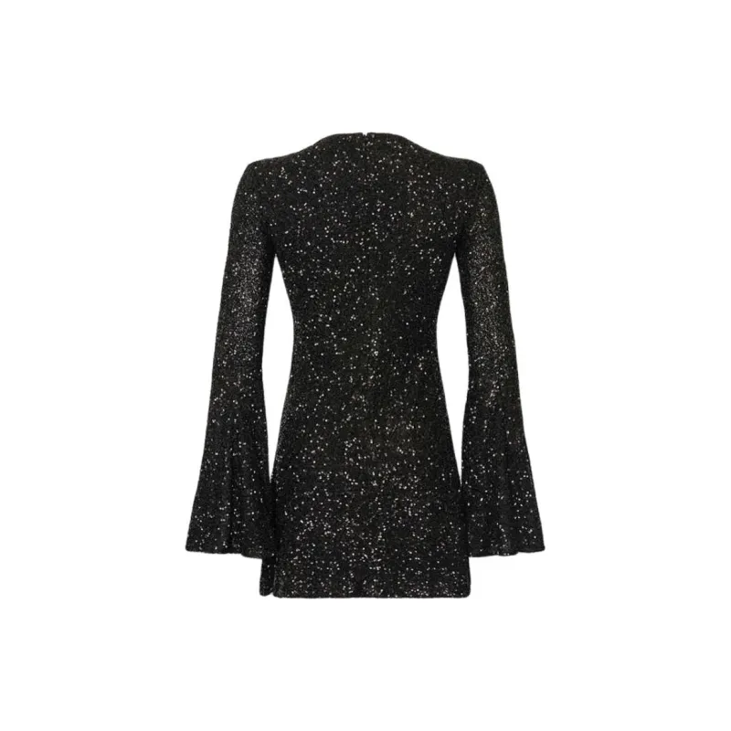 FRAME Long-sleeve Sequin-embellished Minidress-1