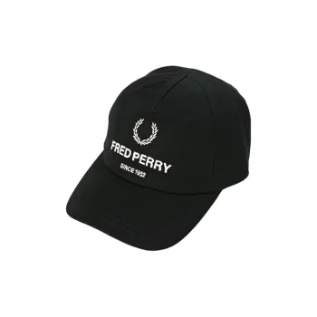FRED PERRY Cotton Baseball Caps Unisex Black