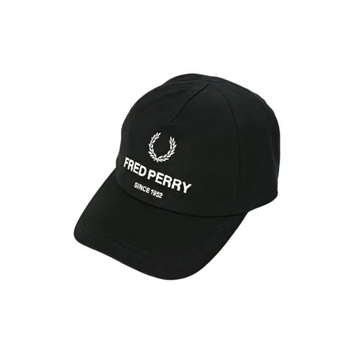 FRED PERRY Cotton Baseball Caps Unisex Black