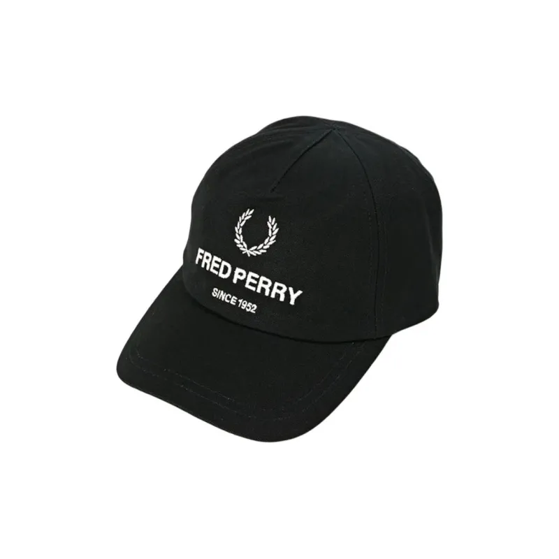 FRED PERRY Cotton Baseball Caps Unisex Black-0