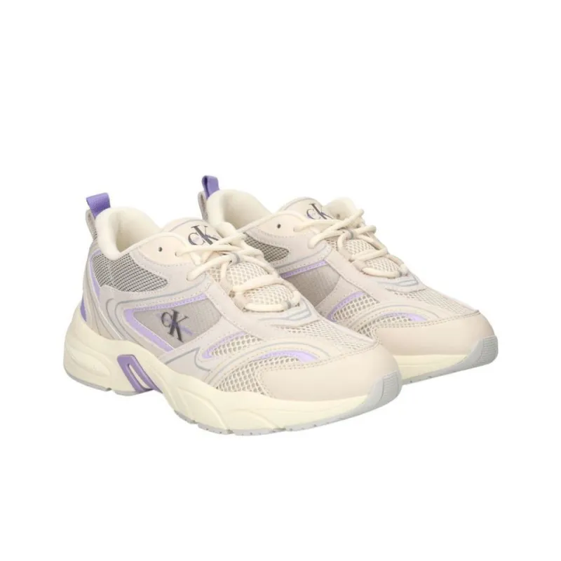 CKJ CALVIN KLEIN JEANS Low Top Casual Shoes Women's White Purple-2