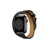 Double Wrap-Black with Silver Buckle