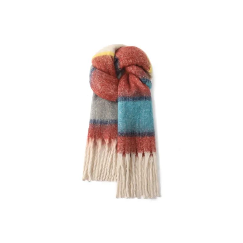FREE RABBITⅡ Fall And Winter Advanced Versatile Brightening Warm Fringe Scarf Unisex-14