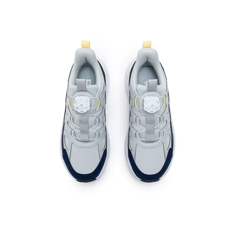 XTEP Anti Slip Wear Resistant Low Top Kids' Running Shoes Moonlight Gray Dark Blue Teenagers-3