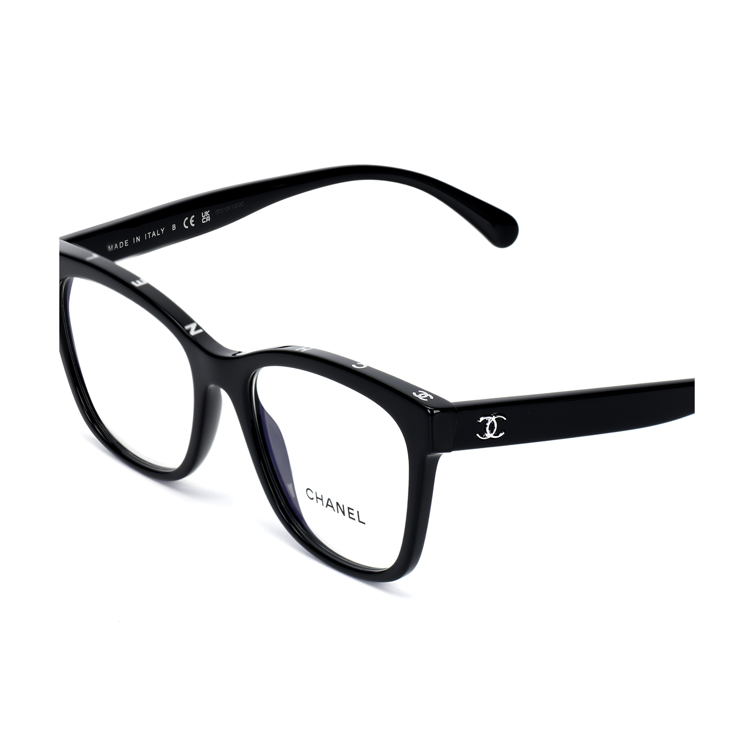 CHANEL Men's Square Acetate Glasses Black - POIZON