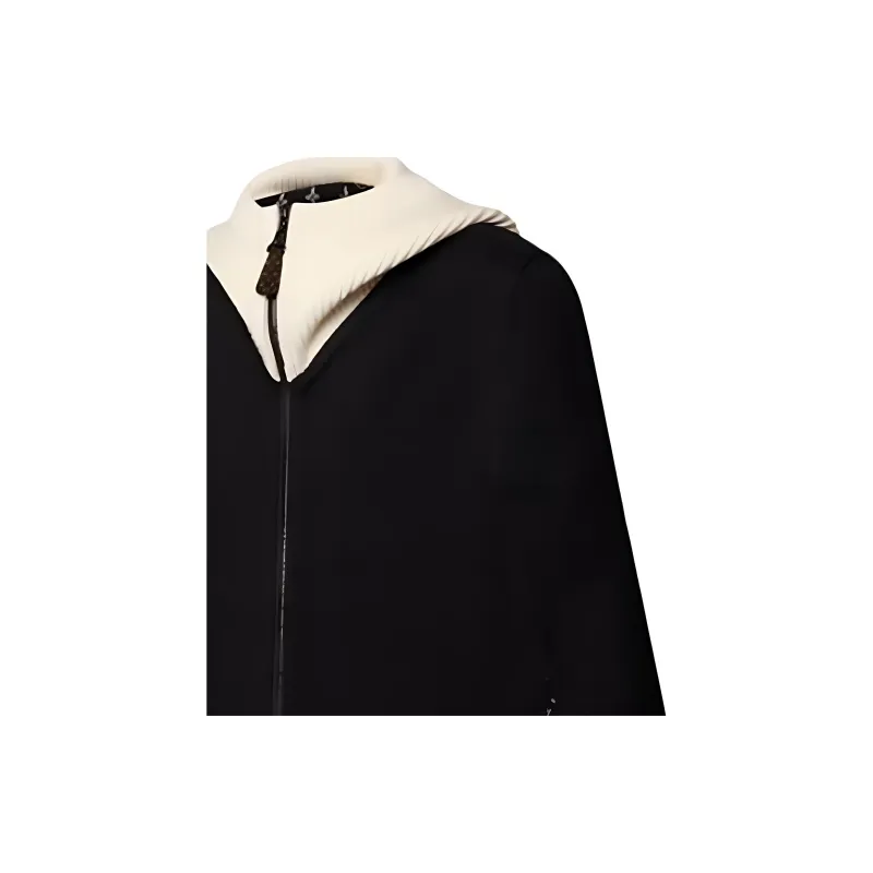 LOUIS VUITTON Ribbed Hood Double Face Cape-4