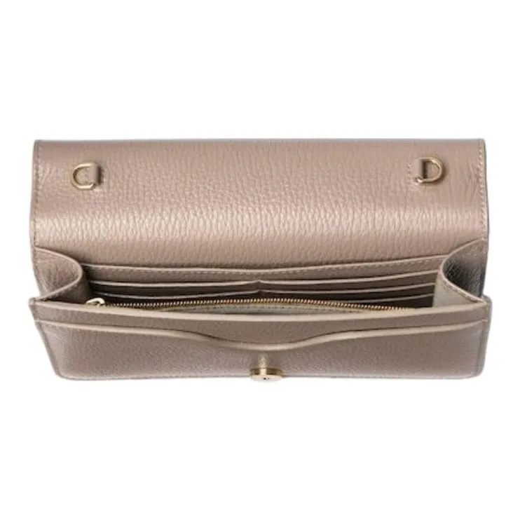 GUCCI Grained Leather Crossbody Bag Shoulder Bag Extra Mini Women's Taupe-4