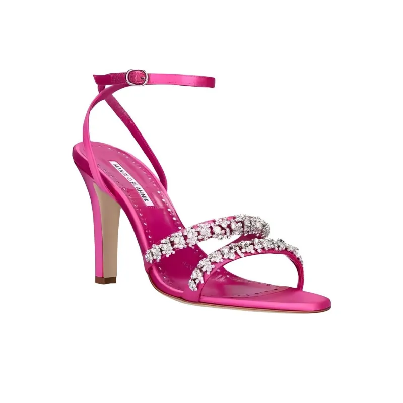 MANOLO BLAHNIK Vedada Strap Sandals Women's Pink-2