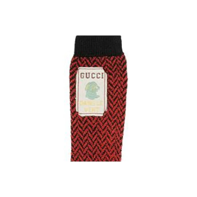 GUCCI SS23 Knee High Socks Men's 1 Pack Black-1