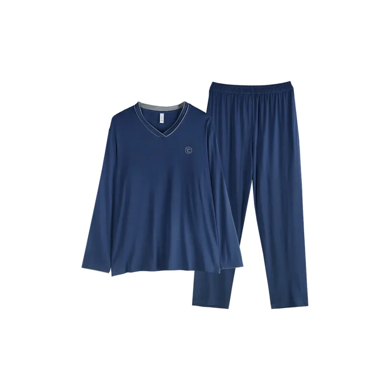 Xuan Liang Pajama Set Men's Vintage Blue-0