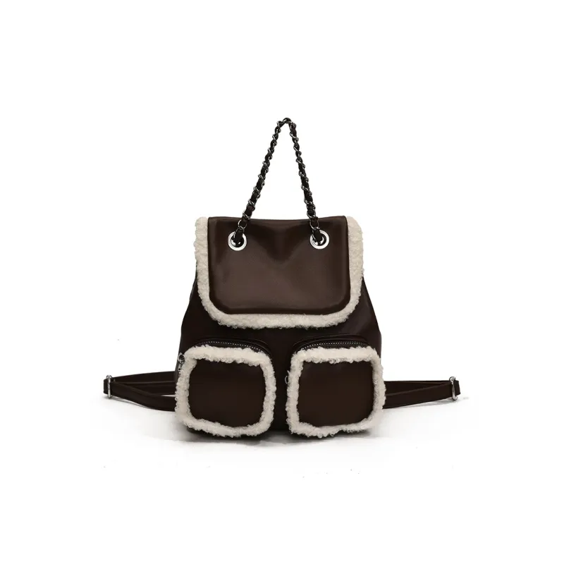 RUIPAI PU Backpack Regular Women's Brown/Coffee/Black-7