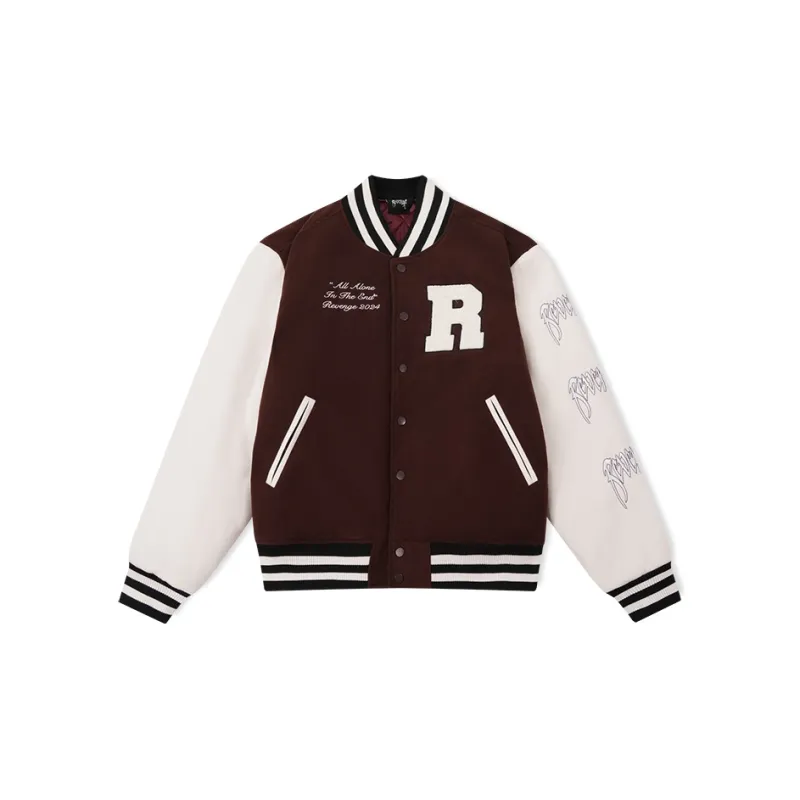 Revenge Baseball Jacket Unisex Coffee-1
